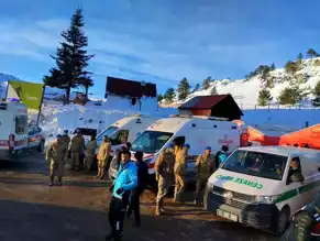 Bolu Kartalkaya'da Yangın Sonrası Sahra Hastanesi