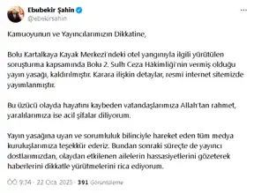 Bolu Kartalkaya Otel Yangını: Yayın Yasağı Kaldırıldı