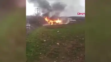 Bolu'da Ahşap Ev Yandı
