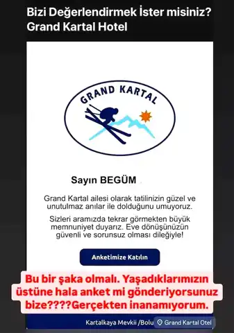 Grand Kartal Oteli'nden Anket Skandalı